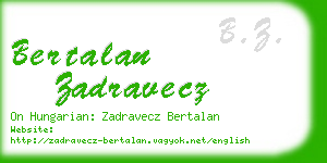 bertalan zadravecz business card